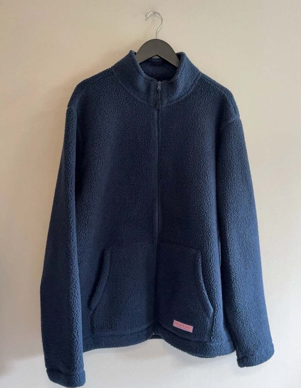 Vineyard Vines Jacket Mens XL Blue Sherpa Fleece Full Zip Outdoor Warm Casual